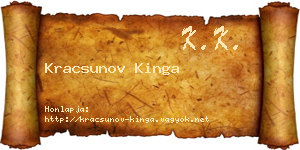 Kracsunov Kinga névjegykártya