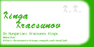 kinga kracsunov business card